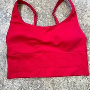 PINK Victorias Secret, adjustable, padded bra crop top, women's size S-M, red